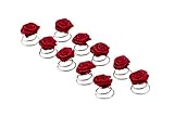 10 x Rosen Curlies - Brauthaarschmuck - Curlie - Haarschmuck | Bordeaux Rot