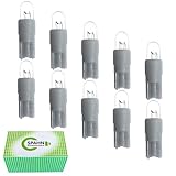 Spahn 10 Stück Glühlampe 12V 0,5W W2x4,6d Kunststoffsockel Glühbirne Lampe Birne 12Volt 0,5Watt in grau | Tacholampe Tachobeleuchtung Instrumentenbeleuchtung Instrumententafelbeleuchtung