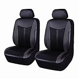 Flying Banner Pu Leder Und Mesh Ermöglicht Universelle Auto Sitzbezüge Sets Sit Airbag Kompatibel (Schwarz, 2 Vordersitze)