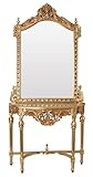 Tischkonsole mit Spiegel Konsolenspiegel Flur Konsole Spiegelkonsole Gold cat848 Palazzo Exklusiv