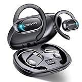 Conyat Open Ear Kopfhörer Sport, 2025 Bluetooth 5.4 Ohrhörer, Open Ear Headphones mit ENC, 58H Spielzeit, Bluetooth Kopfhörer mit Mikrofon/LED-Anzeige, IPX7 Kopfhörer Sport, Pendler/Sport, Schwarz