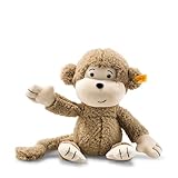 Steiff Kuscheltier Brownie Affe, Süßes Stofftier mit Kunststoffaugen, Kinder, Jungen & Mädchen, Soft Cuddly Friends, Plüschtier 30 cm, Beige, 060304, Hellbraun