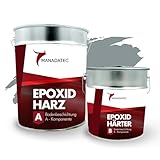 MANADATEC 2k Epoxidharz Bodenbeschichtung 5kg I RAL 7001 Silbergrau I Lösemittelfrei, Umweltfreundlich & Geruchsneutral I Beschichtung für Garagen- & Kellerböden I Hohe Schlagfestigkeit