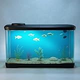 PortoAlegre 50L Aquarium Komplett Set, Rechteckig Aquarium Mit LED Abdeckung, Acryl Dekor Aquaristik für Fische Und Wasserpflanzen