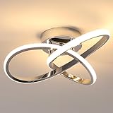 Comely LED Deckenleuchte, 30W 3375LM Moderne Deckenlampe, Aluminium LED Lampe für Wohnzimmer Schlafzimmer Flur Küche Balkon, Warmweißes Licht 3000K, 30cm, Silber