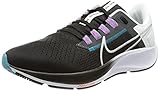 Nike Herren Air Zoom Pegasus 38 Laufschuh, Black MTLC Silver White Chlorine Blue Anthracite Flash Crimson, 44.5 EU