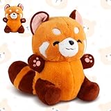 FENYW Roter Panda Kuscheltier, 23cm Kawaii Panda Plüschtier, Kuscheliger Panda Plüsch, Panda Stofftier Plüsch, Panda Puppen Kissen, Red Panda Plush Geschenke für ab 16 Jahren Erwachsene Weihnachten