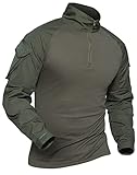 XKTTAC Combat Shirt Tactical mit 2-4 Taschen Herren Militär Ausrüstung Security Outdoor Polizei Hemd Bundeswehr Paintball Airsoft(B-grün/2 Taschen,L)