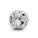 PANDORA Offen gearbeitetes Seestern, Muschel und Herzen Charm Silber, 11 x 11 x 9,8 mm