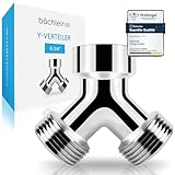 Bächlein Y-Verteiler aus Messing für den Einsatz in Haus & Garten - 2 Wege Y-Verteiler für einen G 3/4" Wasseranschluss