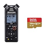 OM SYSTEM LS-P5 Hi-Res Audiorekorder mit TRESMIC II 3-Mikrofonsystem & SanDisk Extreme microSDXC UHS-I Speicherkarte 128 GB + Adapter