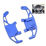 HIBEYO 2 Stücke Lenkrad Schaltwippen Verlängerung Paddles Lenkrad für VW GOLF GTI R R-line GTD GTE MK7 7 POLO GTI Scirocco 2019 Metall Paddle Shifter Extensions Innendekoration Zubehör Blau