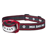 VARTA Stirnlampe LED FC Bayern München, inkl. 3x AAA Batterien, Head Light, Kopflampe mit zwei Leuchtmodi, Kopfleuchte, extrem leicht, sportliches Design, spritzwassergeschützt
