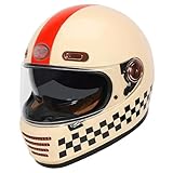 Retro Motorrad Motocrosshelme, Vintage Motorrad Integralhelme Mit Visier, Herren Damen Motorradhelm DOT/ECE-Zulassung, Lokomotive Offener Helme, ATV UTV Helme ( Color : C , Size : M=(57-58cm) )