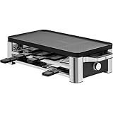 WMF Lono Raclette Grill mit Pfännchen und Schiebern, Raclette 8 Personen, 1500 W, edelstahl matt