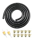 Flaconi Benzinschlauch für Auto,Kraftstoffleitung,Benzinschlauch Rasenmäher,1/4" Benzinschlauch Kit,2Meter Ø6mm,Kraftstoffleitung mit Benzinfilter und Schlauchschellen für Auto Motorrad Roller (6mm)