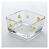 caihuashopping Salatschüssel Blumenmuster Glasschüssel for Haushaltsgeschirr Salat Fruit SweetMeats Dessert Rice Servierschalen Lebensmittel Lagerbehälter Servierschale (Color : B, Diameter : 4)