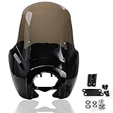 Smoke & Black Tall Verkleidung Windschutzscheibe Club Style Kit für Harley-Davidson Dyna, Super Glide T-Sport FXDXT, FXR