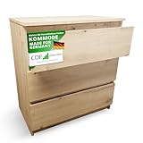CDF Kommode mit Schublade Eiche Artisan Schrank Schubladenschrank 3 Schubladen Malm Kommode viel Stauraum Geeignet für Wohnzimmer Schlafzimmer Komodenschrank Organizer Kleidung 40T x 70B x 75H cm
