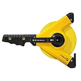 Stabila Rahmenbandmaß LBM 1000 FIBREGLASS, 50 m, Glasfaser-Messband mit metrischer Skala und Knickschutz, Universalhaken, bruchsicherer Rahmen, MID-Genauigkeit, LBM 1000, 50 m, Schwarz/Gelb