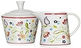 Ritzenhoff & Breker Zuckerdose und Milchkännchen Set Doppio Shanti, 2-teilig, Porzellan , Floral