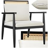 tectake® Lounge Sessel, Stuhl mit Wiener Geflecht Dekoration, Cocktailsessel modern, Armlehnstuhl, Relaxstuhl für Esszimmer, als Möbel Wohnzimmer, Loungesessel oder Lesesessel bequem