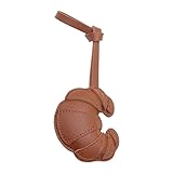 UncleS Kreativer Croissants Schlüsselanhänger, Patch-Design, Leder, dekorativer Charm, Schlüsselanhänger, Ornament für Zuhause, Auto, Büro, Zubehör, tragbarer Rucksack-Anhänger, One size (Kaffee)