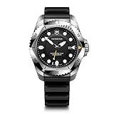Victorinox Herren Armbanduhr Dive Pro Ø 43 mm, Swiss Made, Analog Quarz, Wasserdicht bis 300 m, Saphirglas, Kautschuk-Armband, Schwarz