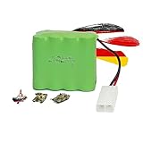 9.6V 1800-mAh Ni-MH Akku, kompatibel mit Tamiya KET 2P Stecker, AA Akkupack Battery für RC Panzer, Auto, Bagger, Crawler, Boot, Schiff, Elektroauto, SUV, 4X4, Gelände-Fahrzeug, Steuerkasten, Spielzeug