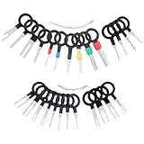 MplehDa Auspinnwerkzeug KFZ Set, 26 Stück Auto Entriegelungswerkzeug Auspinwerkzeug, Autoradio Entriegelungswerkzeug, KFZ Kabel Stecker Ausbau Werkzeug für Flache Runde Steckerkontakte