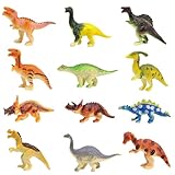 Dinosaurier Spielzeug Set - 12 Mini Figuren für Kinder, Realistische Tiere, Party Spielzeug für Jungen und Mädchen