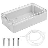ABS Plastik Elektronische Gehäuse Box, Wasserdichte IP65 Leergehäuse Kunststoff Gehäuse mit Klar Deckel, Industriegehäuse, Abzweigdose Anschlussdose Verteilerdose Anschlusskasten, 200 x 120 x 56 mm