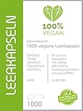 1000 Stück vegane Leerkapseln Größe 00, halal & kocher, auch für Kapselfüllmaschinen geeignet. Beste Pharma-Qualität! HPMC, 100% vegan ~ vegetarisch