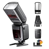 PHOTOOLEX 2.4G Blitz Flash Speedlite mit Drahtloser Auslöser für Canon Nikon Sony Panasonic Olympus Pentax Fujifilm Sigma Minolta und Andere SLR Digital