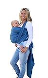 AMAZONAS Babytragetuch Carry Sling Denim - TESTSIEGER bei Stiftung Warentest mit Bestnote 1,7-450 cm 0-3 Jahre bis 15 kg in Blau