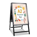 STANDNEE Kundenstopper A2 Plakatständer Outdoor Schwarz Bürgersteig Schild Rahmen Doppelseitiges Display A-Board Schild Halter für Werbung (Schwarz-A2)