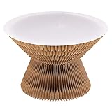 Navaris Beistelltisch Tisch aus Papier - Pappmöbel für Wohnzimmer Schlafzimmer - faltbar dekorativ - Papphocker inkl. Tischplatte aus Acryl