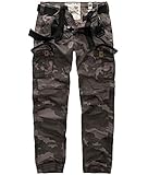 Surplus Herren Vintage Straight Fit Cargohose Premium Slimmy (S, camouflage schwarz)