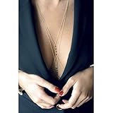 Yean Sexy Body Chain Crossover Bauchkette Bikini Taille Strandgeschirr Halskette für Frauen und Mädchen