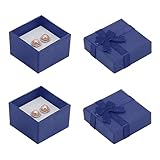 FSSTUD 24 Stück Schmuck-Geschenkboxen Ring Display Boxen Tragbare Schmuck Organizer Fall Karton Verpackung Boxen Ohrringe Geschenk Fall für Hochzeit Weihnachten Marineblau