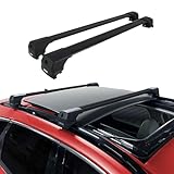 OMAC Dachträger Grundtäger kompatibel mit Audi Q7 2005-2015 Aluminium 75kg Schwarz 2tlg Geschlossene Reling für Fahrradträger, Dachboxen, Skiträger Abschließbar