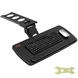 VEVOR Tastaturablage unter dem Schreibtisch Große 250 x 635 mm, Tastaturablage 0-220 mm Höhe einstellbar, Tastaturablage Keyboard, Tastaturauszug für Büro, zu Hause