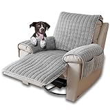 CFPLeHiYS Sesselschoner Relaxsessel Sesselüberwurf mit Armlehne Sesselauflage Anti-Rutsch Fernsehsessel Schonbezug Sofa Armlehnenbezüge Sesselbezüge für Haustieren Hund(Grau,1 Sitz (53 * 190cm))