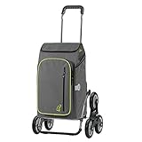 Andersen Einkaufstrolley Royal als Treppensteiger und 56 Liter Einkaufstasche Toto grau mit Kühlfach Einkaufswagen Stahlgestell klappbar