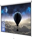 celexon Basic Heimkino- und Business manuell ausziehbare Rollo-Leinwand - einfache Montage und Bedienung - 240x240cm - 134" - 1:1
