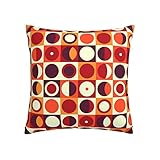 Kissenbezug im Stil der 70er-Jahre, geometrischer Retro-Stil und Farbe, für Schlafzimmer, Couch, Sofa, gemütlich, quadratisch, 45,7 x 45,7 cm