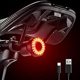 Fahrrad Bremslicht,Smart Rücklicht-Fahrrad mit USB C,Wasserdicht Fahrradlicht Hinten,StVZO Standard Fahrradbeleuchtung,Fahrad Zubehör,5 Modi LED Fahrrrad Rücklicht mit 2 Installationsmodi