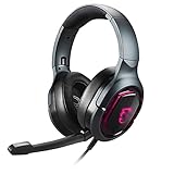 MSI IMMERSE GH50 GAMING HEADSET - Kopfhörer 7.1 Virtual Surround Sound, Vibrationssystem, 40mm Neodym-Treiber, RGB-Beleuchtung, abnehmbares Mikrofon, Inline-Steuerung, USB 2.0 Anschluss- kabelgebunden