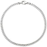 Jobo Herren Damen Panzer-Armband aus 14 Karat 585 Weißgold massiv 3,3 mm 21 cm