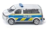 siku 1553, VW T5 Autobahnpolizei, Spielzeugauto für Kinder, Metall/Kunststoff, Silber, Öffenbare Heckklappe, Anhängerkupplung